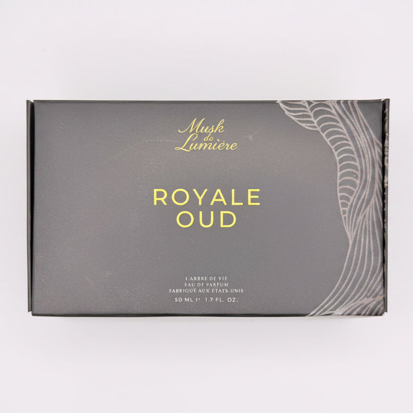 Royale Oud black coffret with gold lettering from the Les Racines oud chapters
