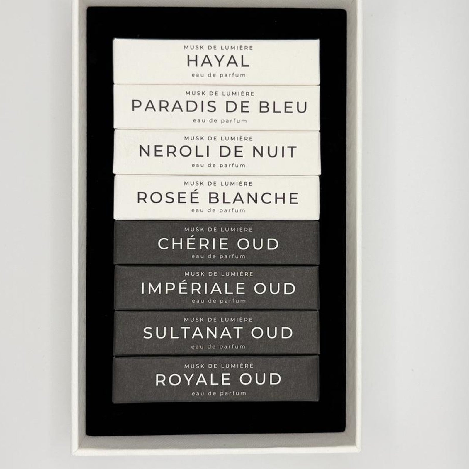 L'Arbre de Vie coffrets in their presentation box, the Musk de Lumière gifting experience