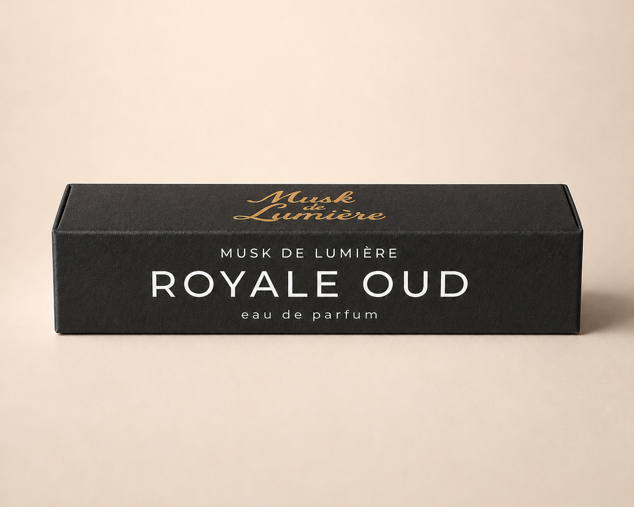 Royale Oud unisex eau de parfum bottle, Musk de Lumière luxury oud fragrance